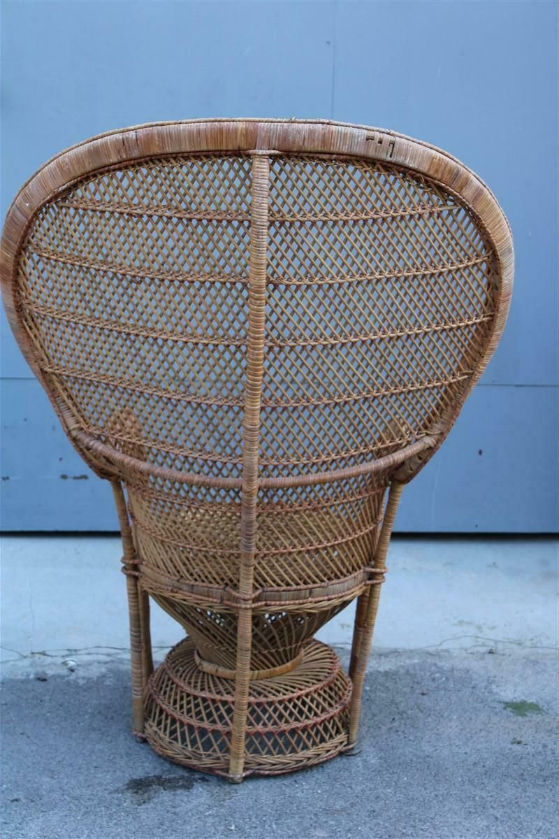 photo furniture Large Decorative Italian Straw Chair From Around 1950, Franco Albini Style