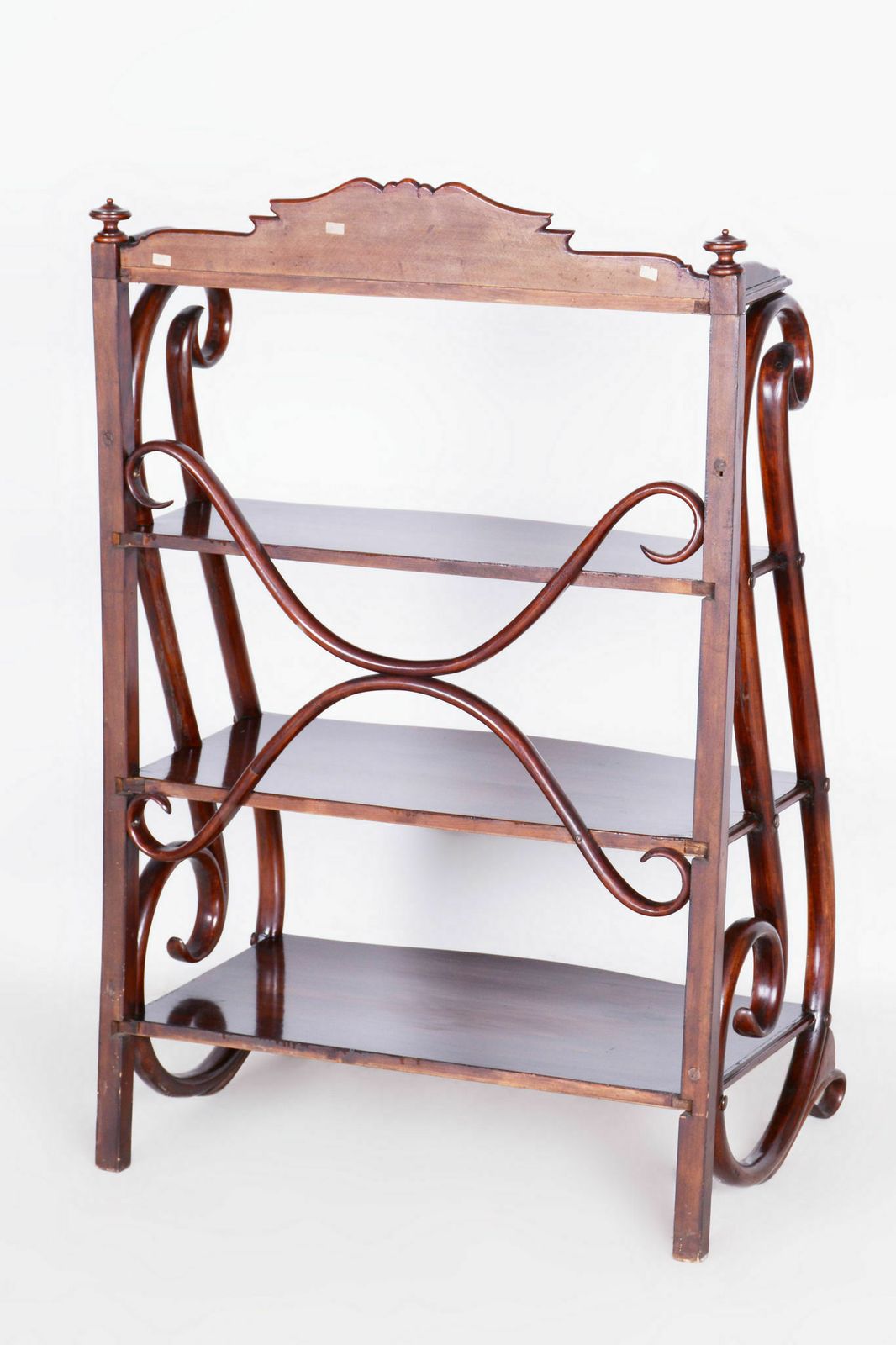 Restored Biedermeier étagère, By Thonet, Beech, Walnut, Austria, Vienna, 1910s photo vintage