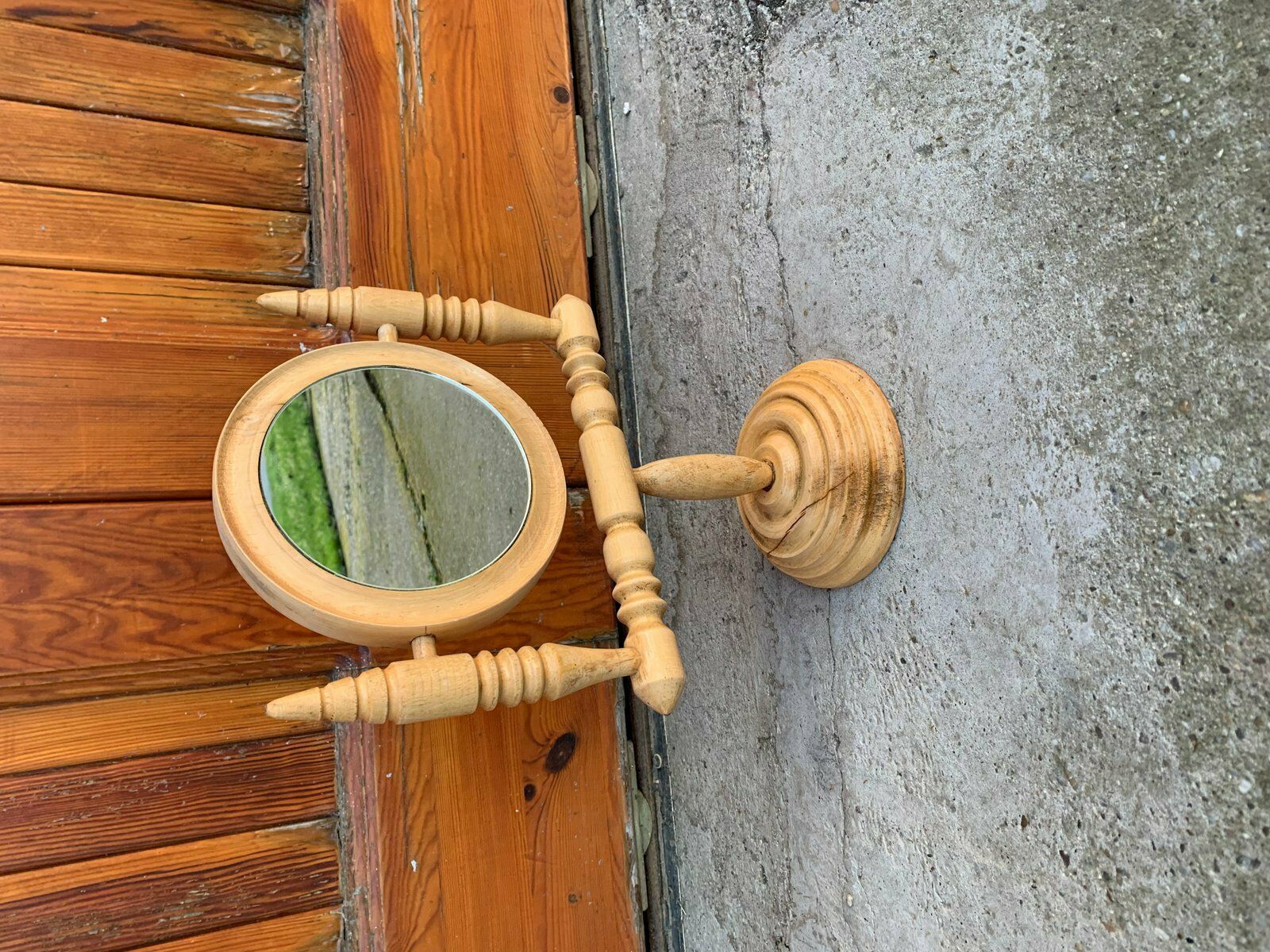 Table Mirror In Pine, 1950s, Vintage photo furniture