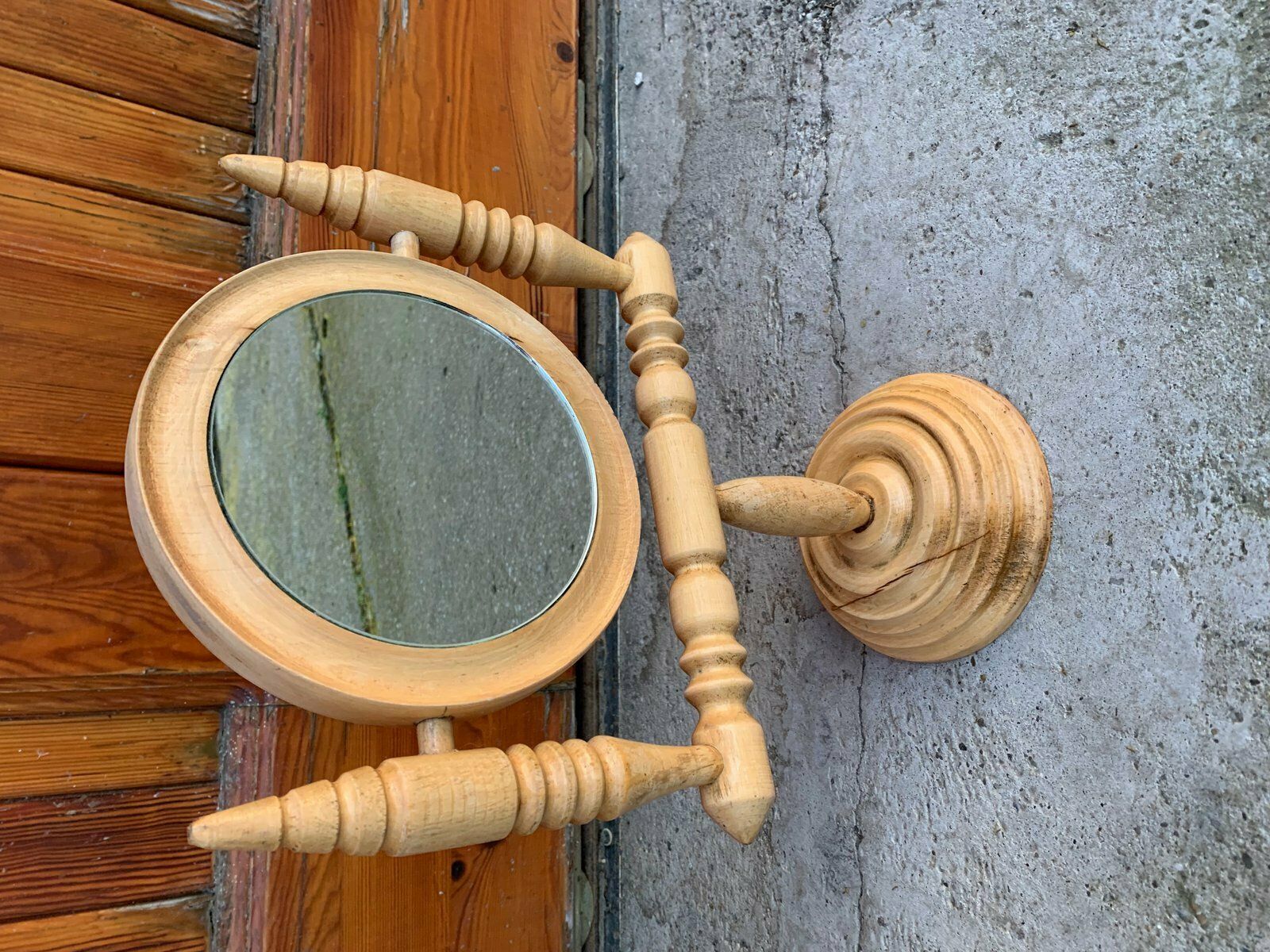 Table Mirror In Pine, 1950s, Vintage photo 470.0