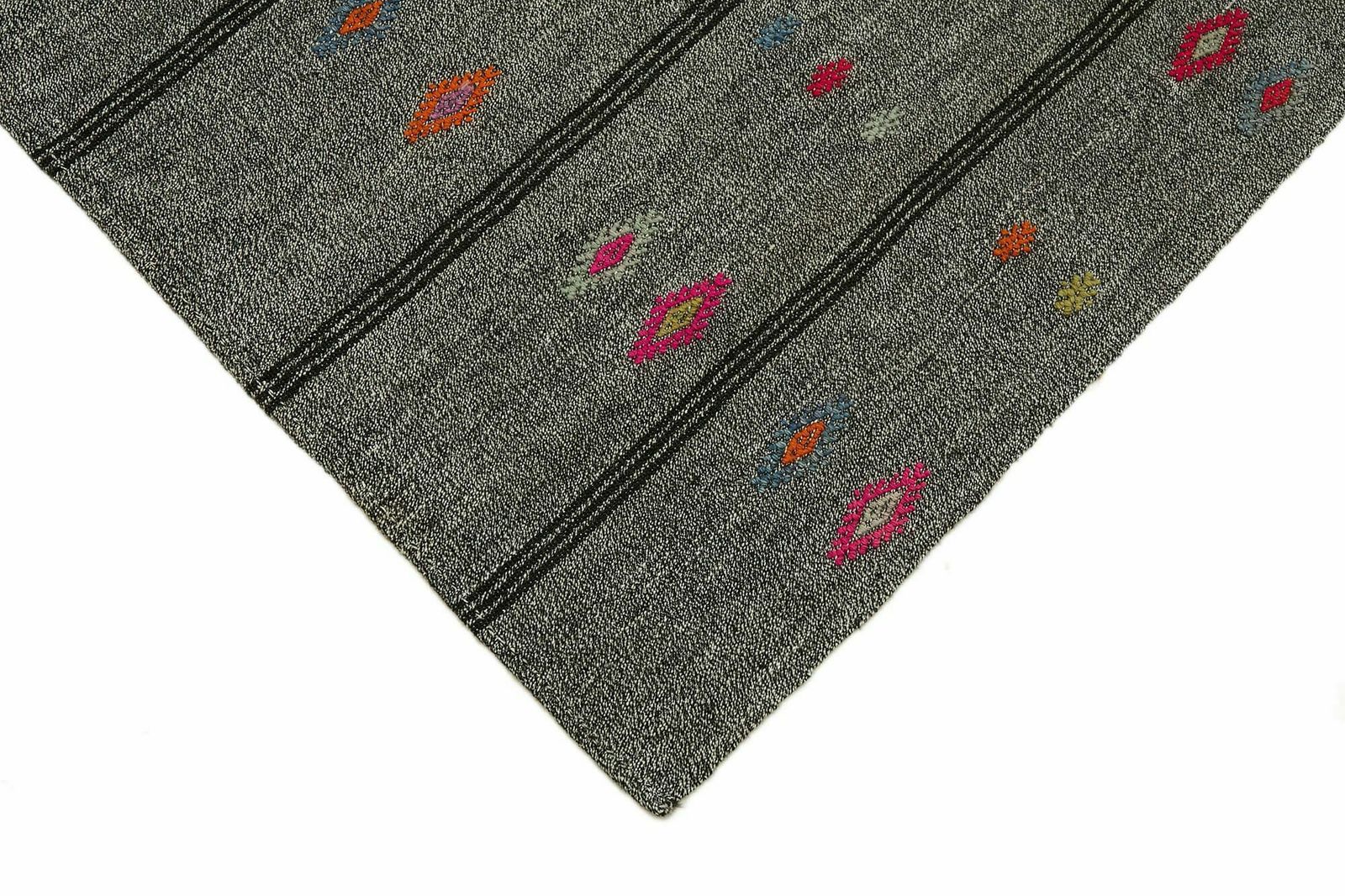 Handmade Oriental Grey Anatolian Kilim Rug 228 Cm X 263 Cm photo Textiles