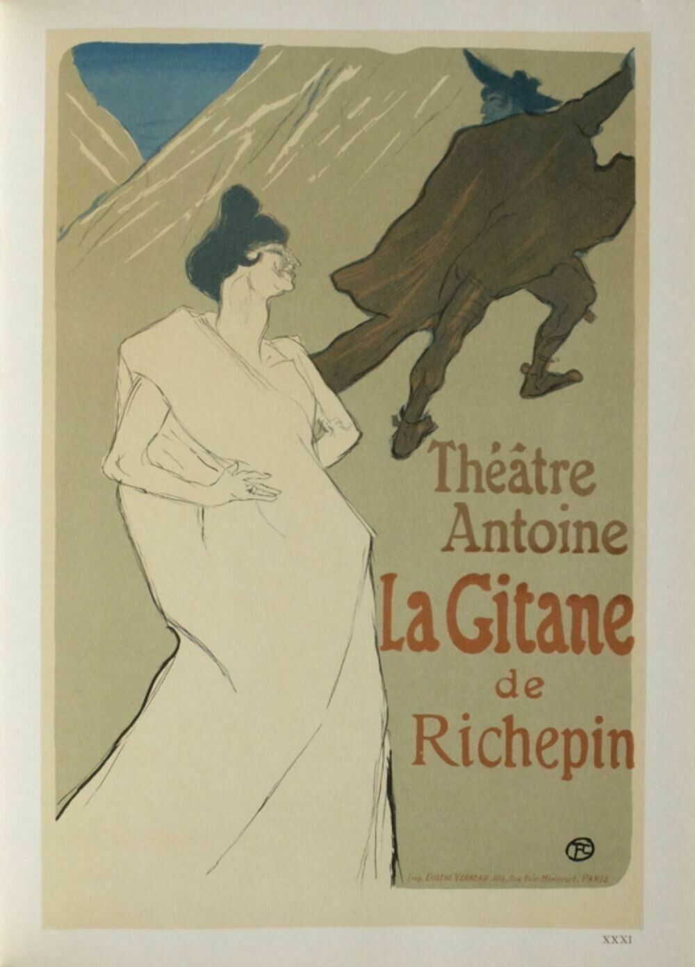 Henri Toulouse Lautr Ec   Lithograph On Vellum La Gitane 1967 Mourlot