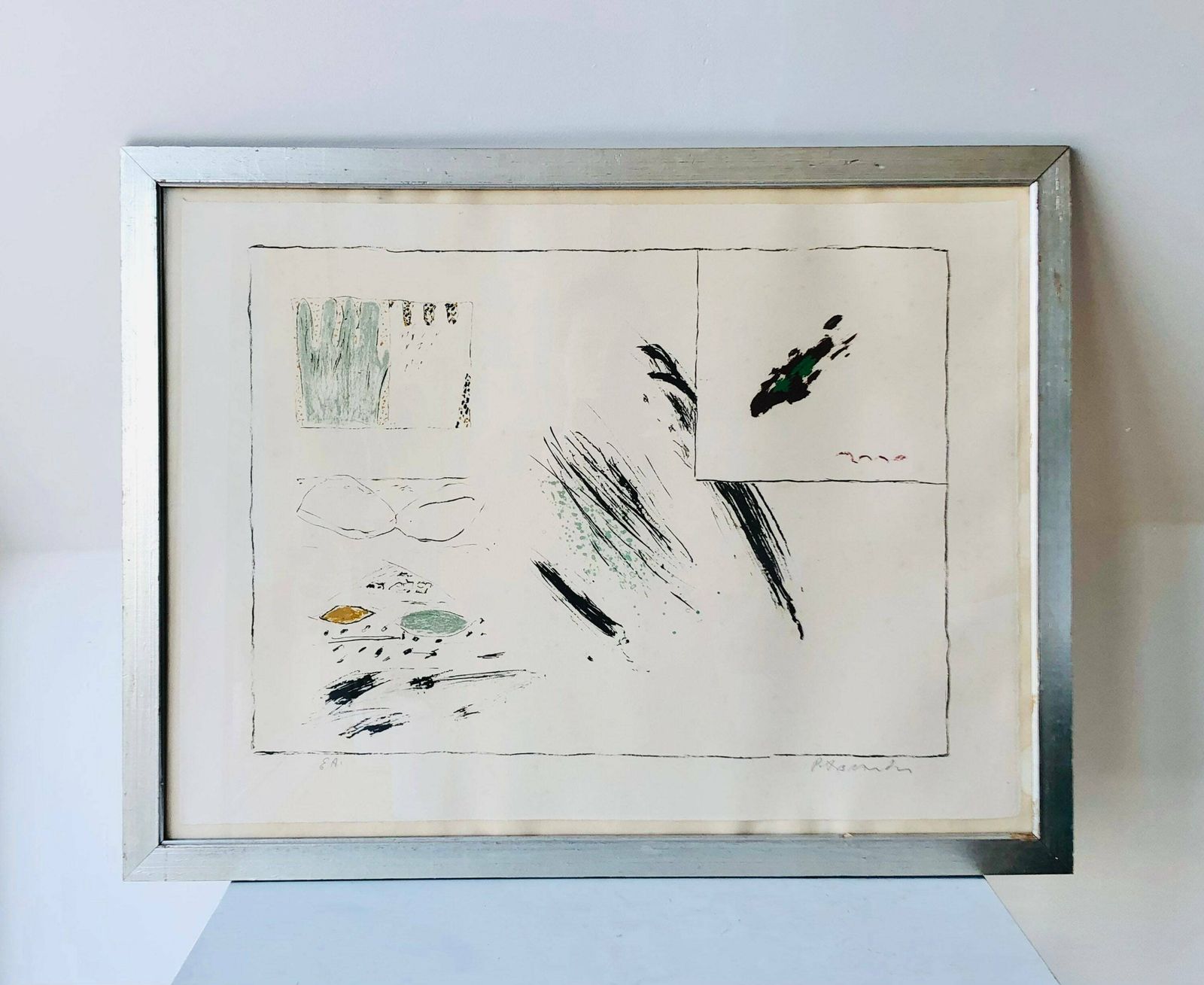 Peter Brandes (1944 ) Vintage Original Lithograph   Abstract Expressionist Art By Renowned Artist From Denmark photo for sale