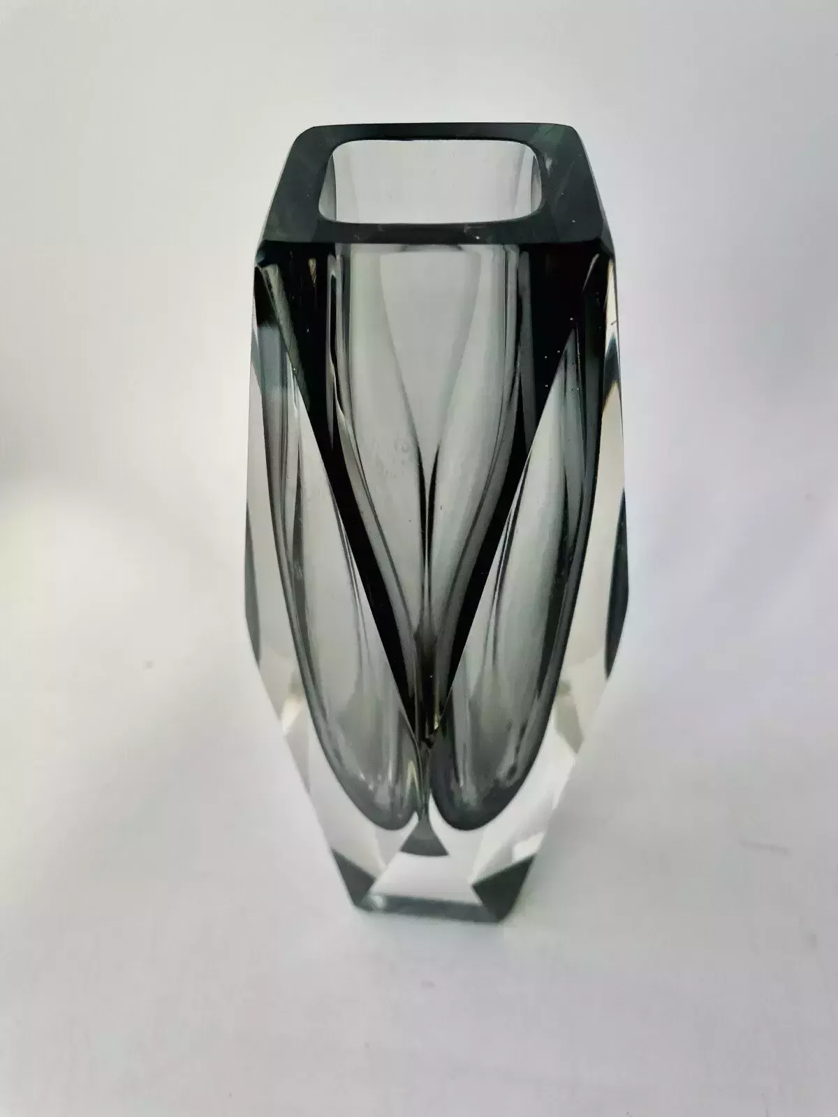 1960s Faceted Murano Sommerso Smoke Grey Vase, Flavio Poli? photo buy