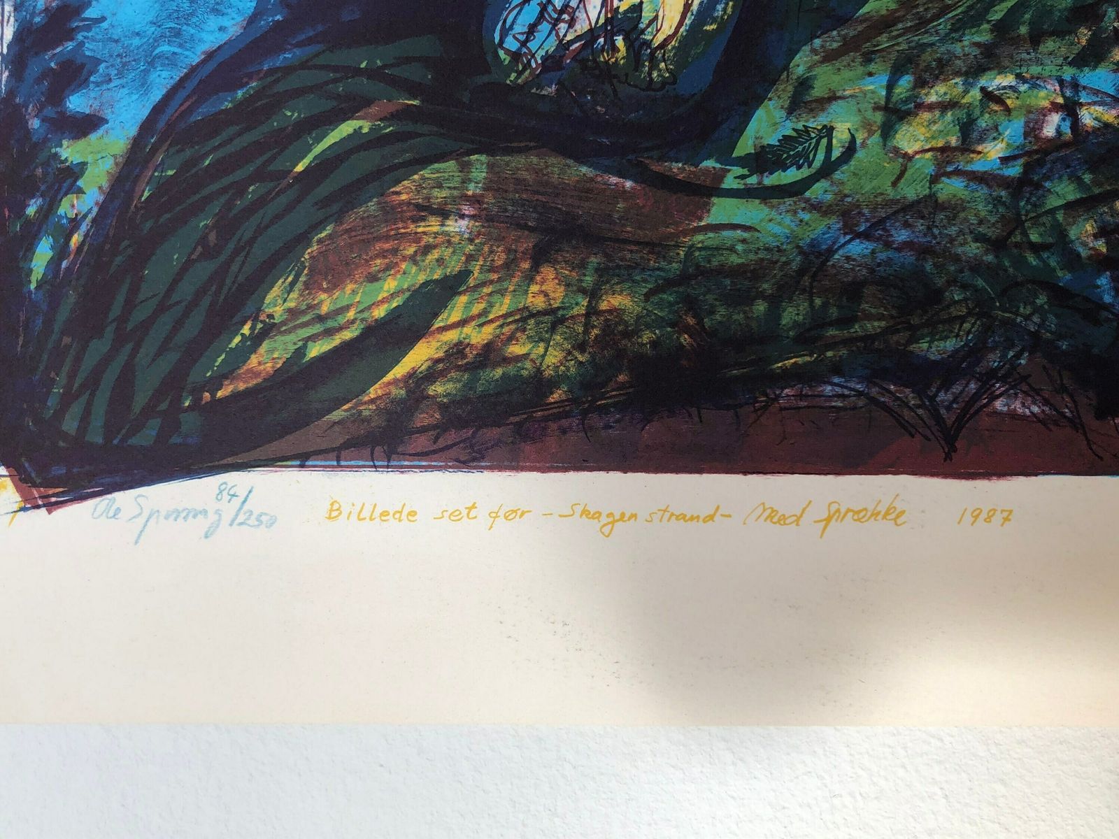 Ole Sporring (1941–2019) – Vintage lithografie – Abstract expressionistisch werk van Deense kunstenaar photo 229.0