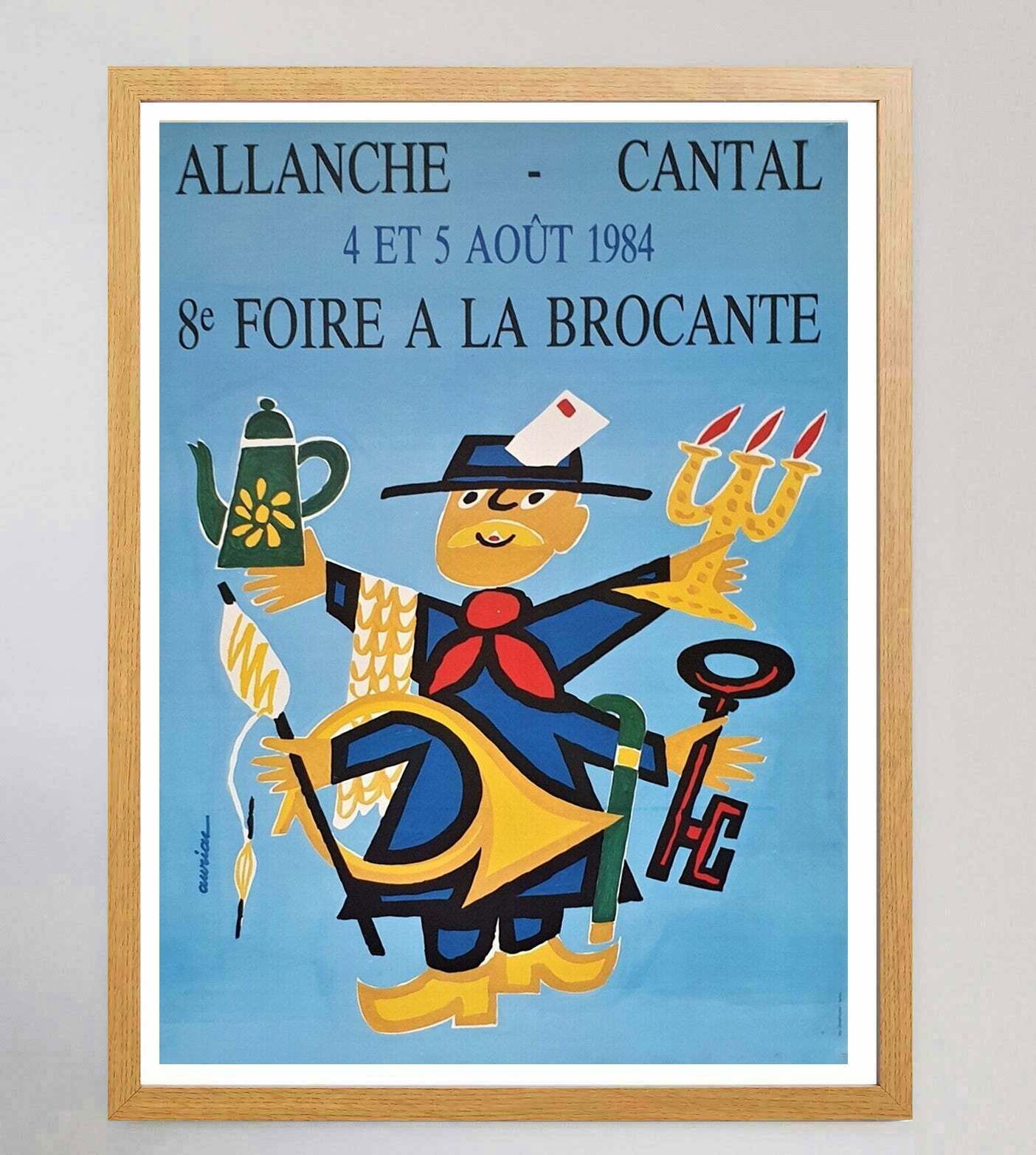 Auriac   Allanche Cantal Fair 1984 Original Vintage Poster photo Art