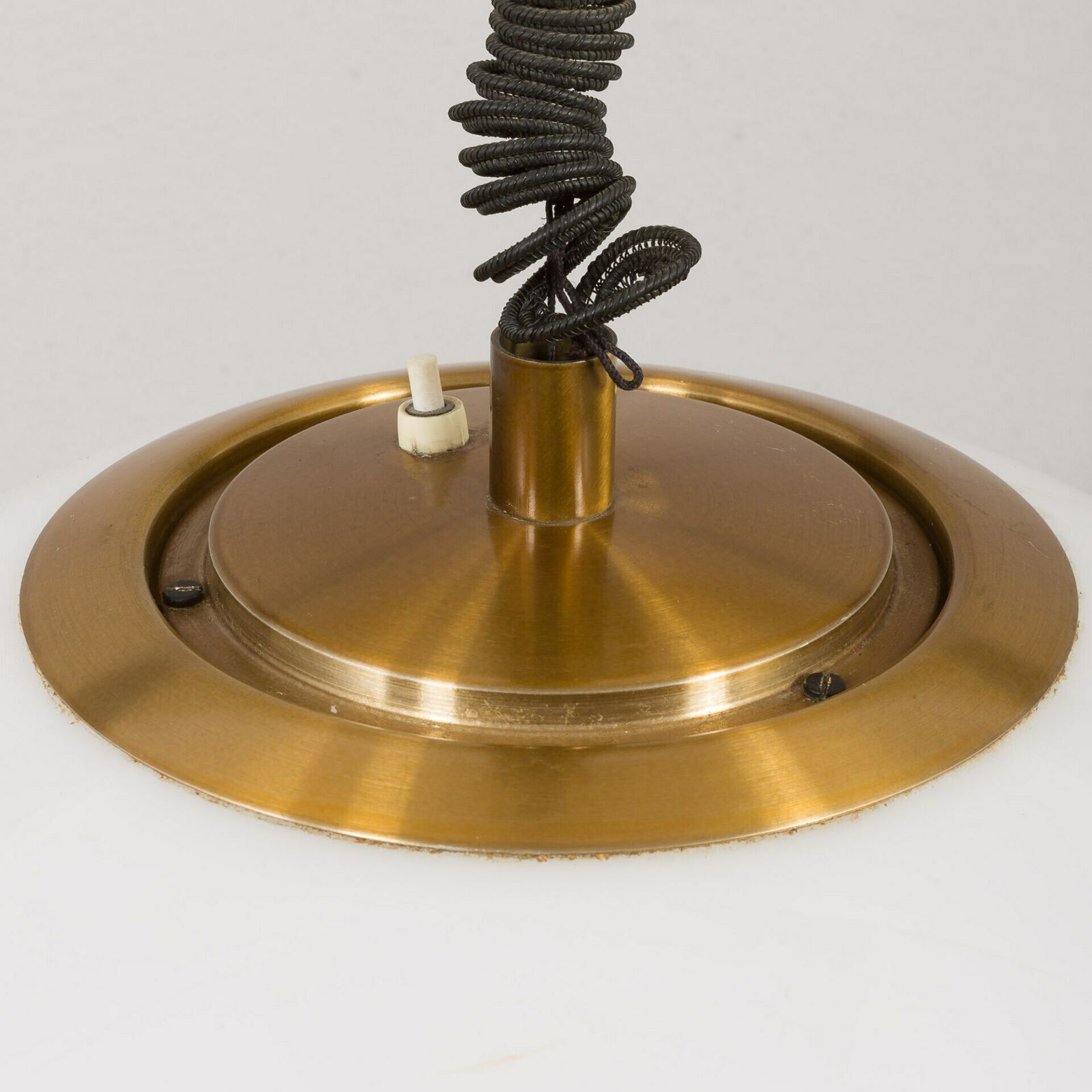 Brass And Acrylic Italian Mid Century Pendant Lamp, 1970s photo vinterior