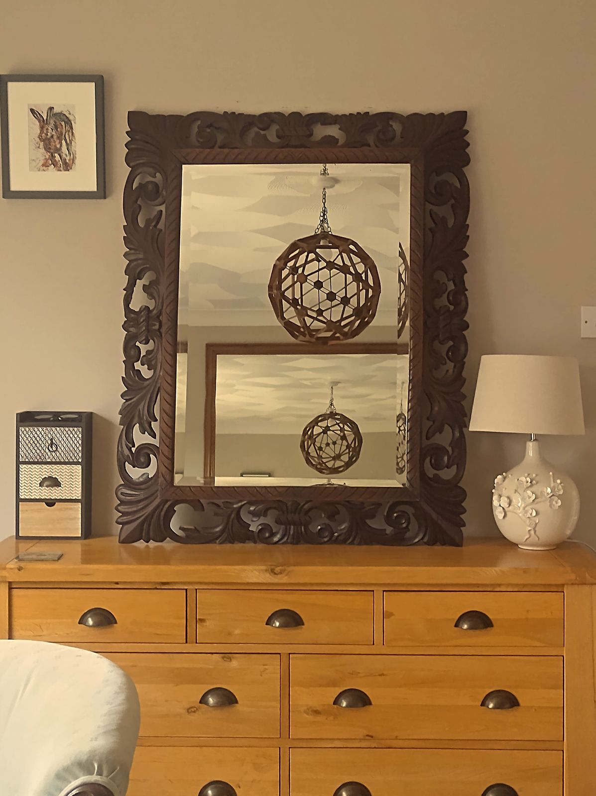 Oak Carved Mirror