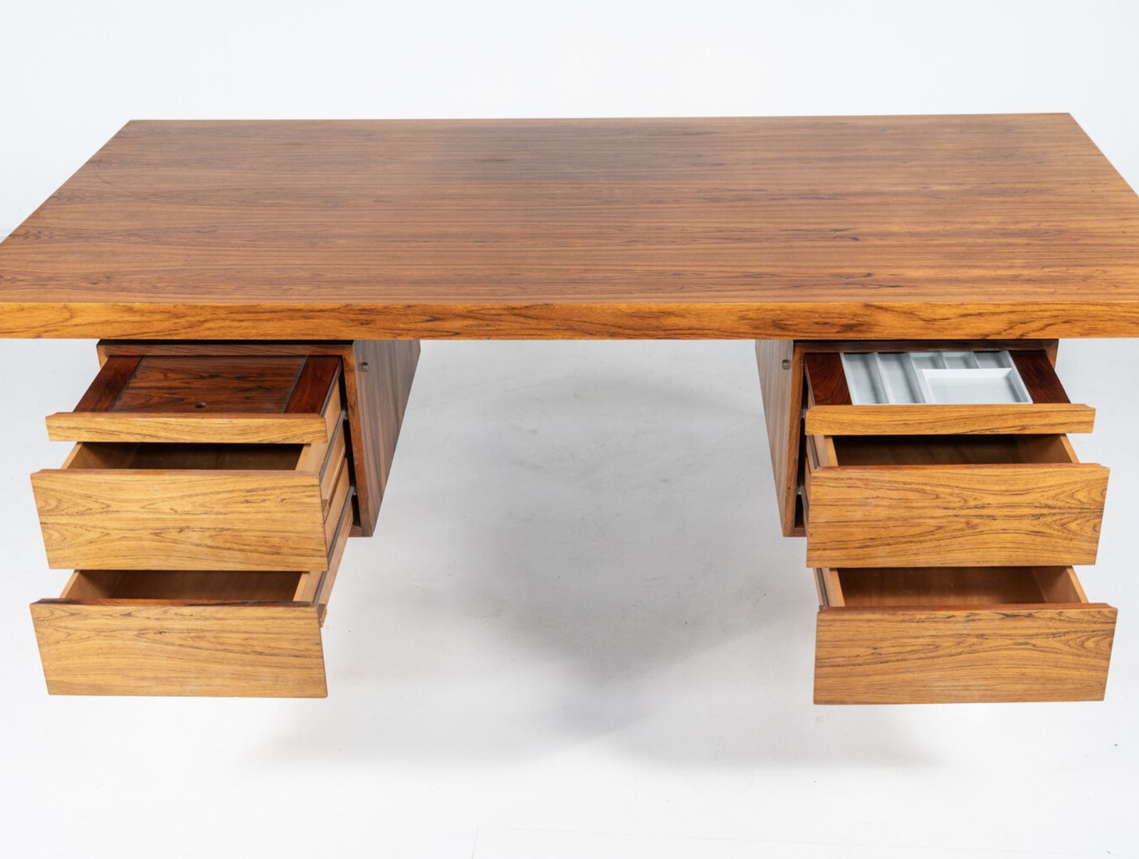 Mid Century Modern Wooden And Chrome Desk, Italy, 1970s photo 3660.0