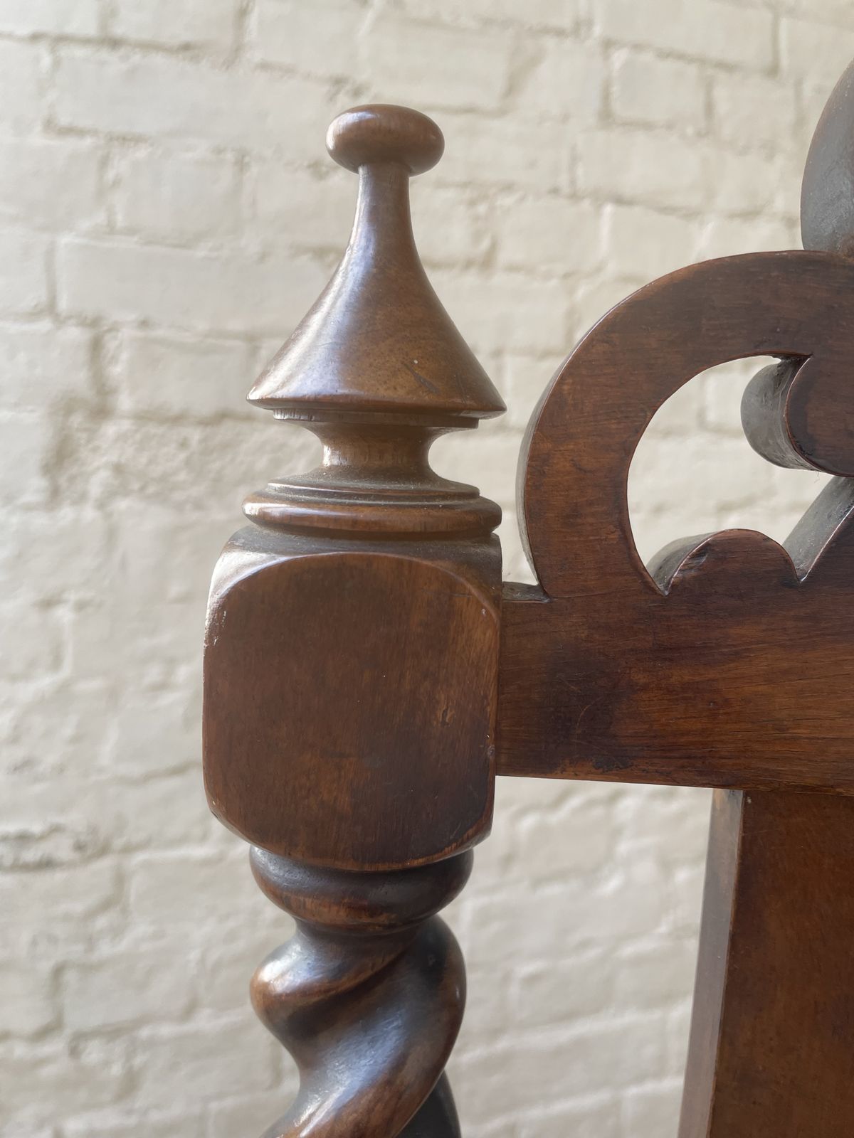 19th Mahogany Hall Chair With Embroidered  Upholstery photo 365.0