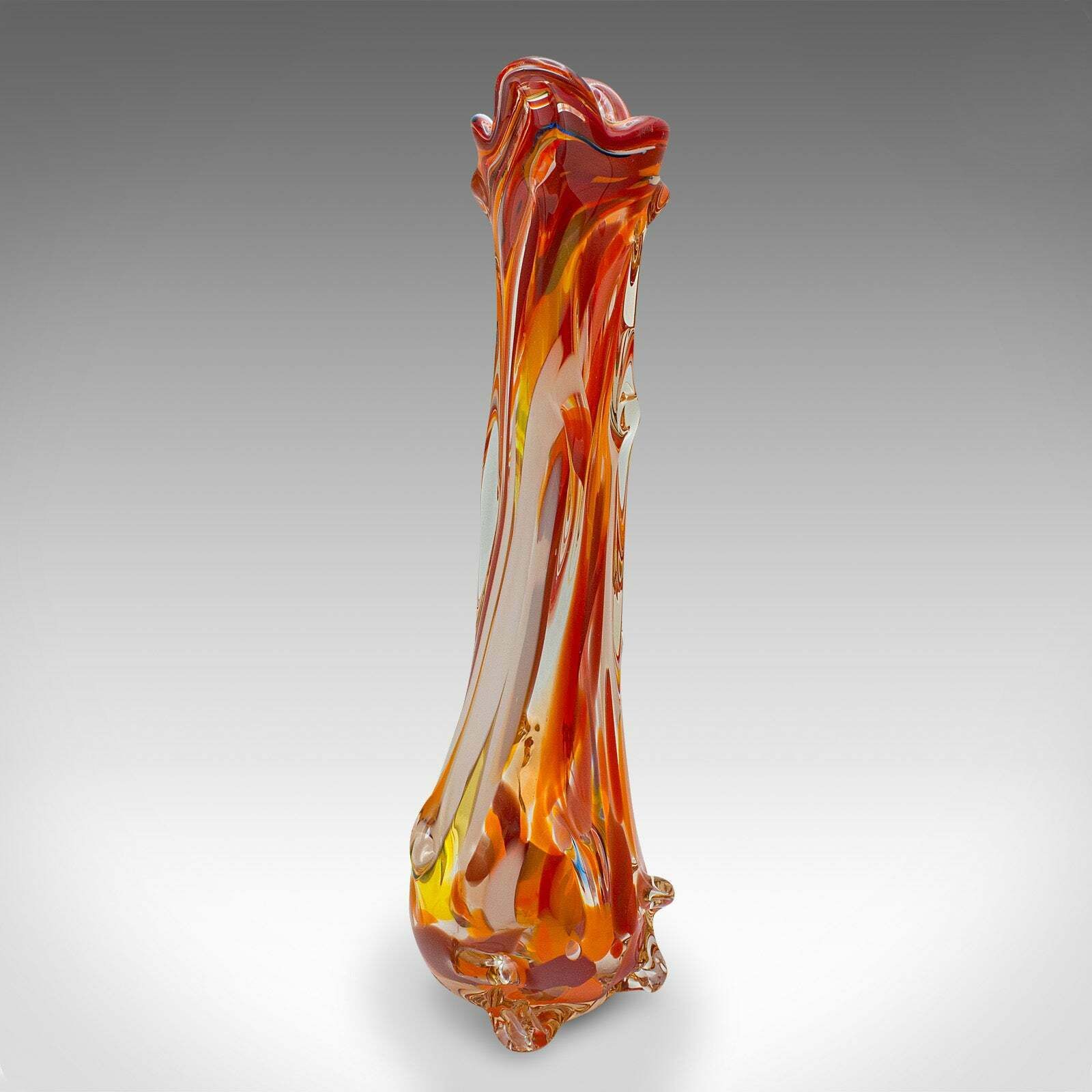 Tall Vintage Murano Explosion Vase, Italian, Art Glass, Flower Sleeve, C.1970 photo 595.0