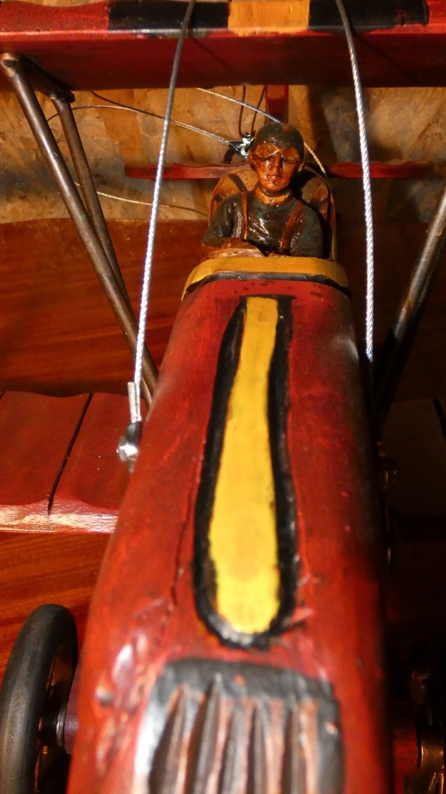 photo for sale Hand Painted Wooden Francesco Baracca Spad S.XIII Model Plane, Italy, 1940s
