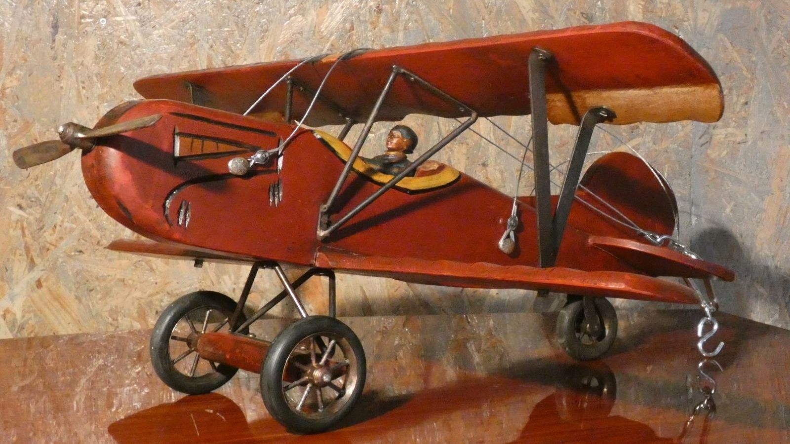 Hand Painted Wooden Francesco Baracca Spad S.XIII Model Plane, Italy, 1940s photo buy