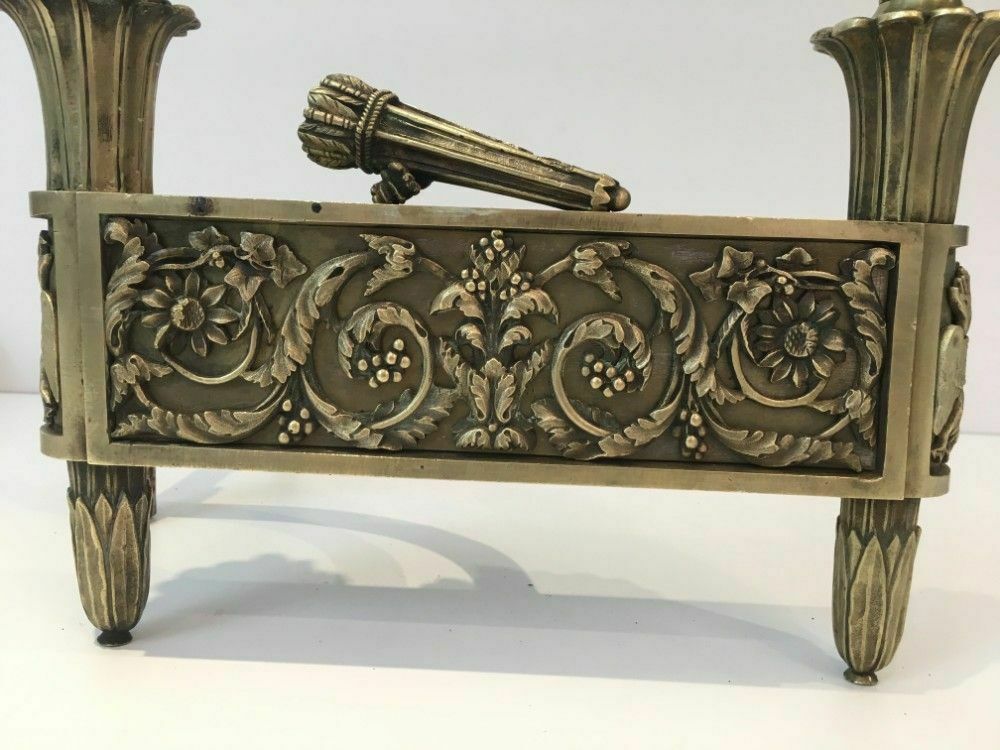 Pair Of Empire Period Bronze Andirons photo vinterior