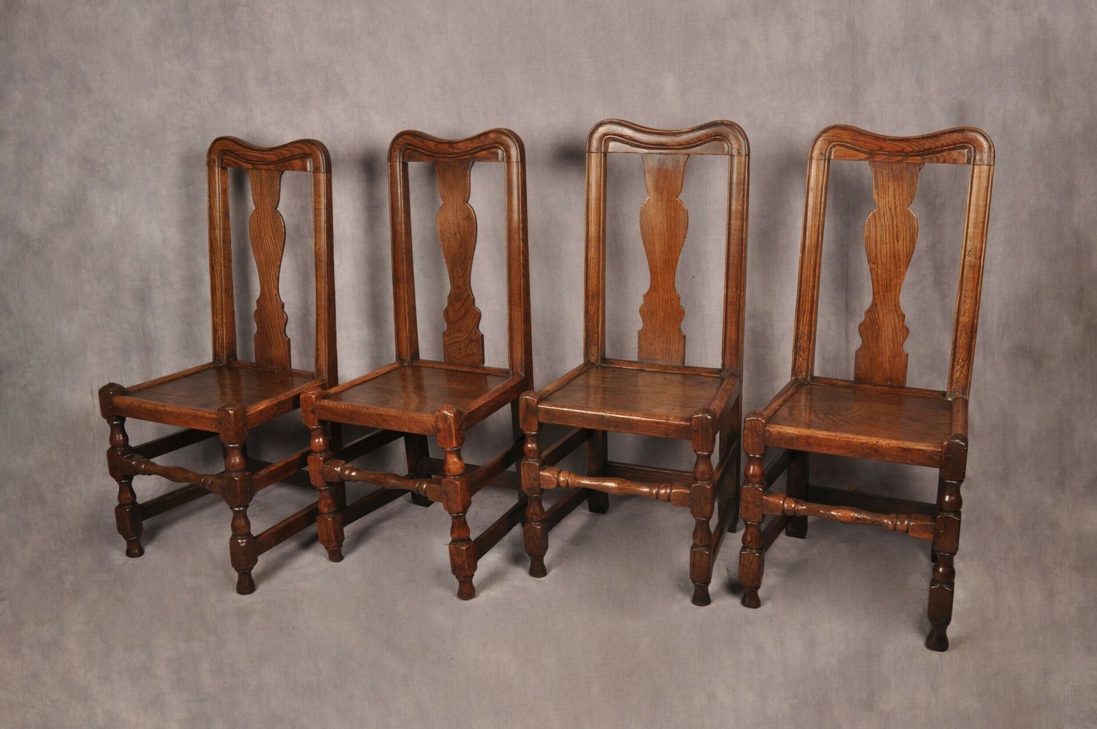 photo for sale A Set Of Four Queen Anne Oak & Elm Chairs