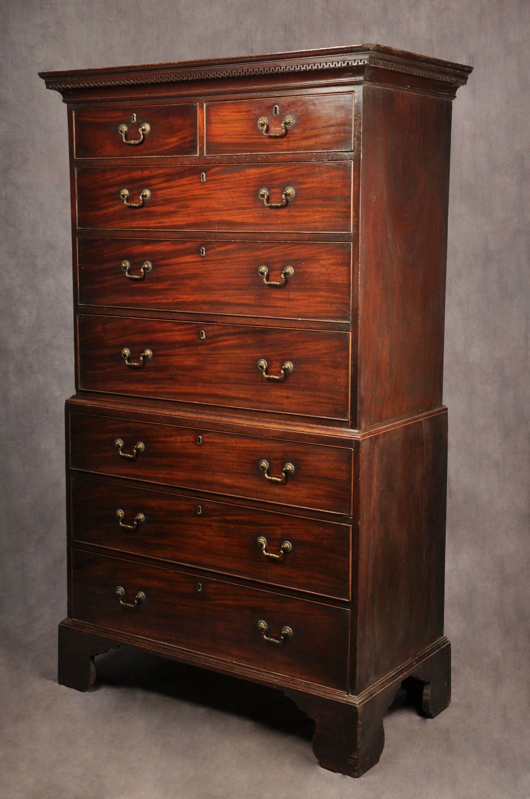 18th Century Mahogany Tallboy, 1700s photo vintage