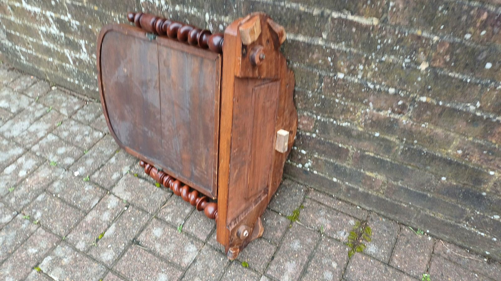 photo furniture Huge Beautiful Classic Victorian Dressing Table Mirror With Trinket Compartment Barley Twist Supports. Free Hand Delivery. Adjustable Swing.