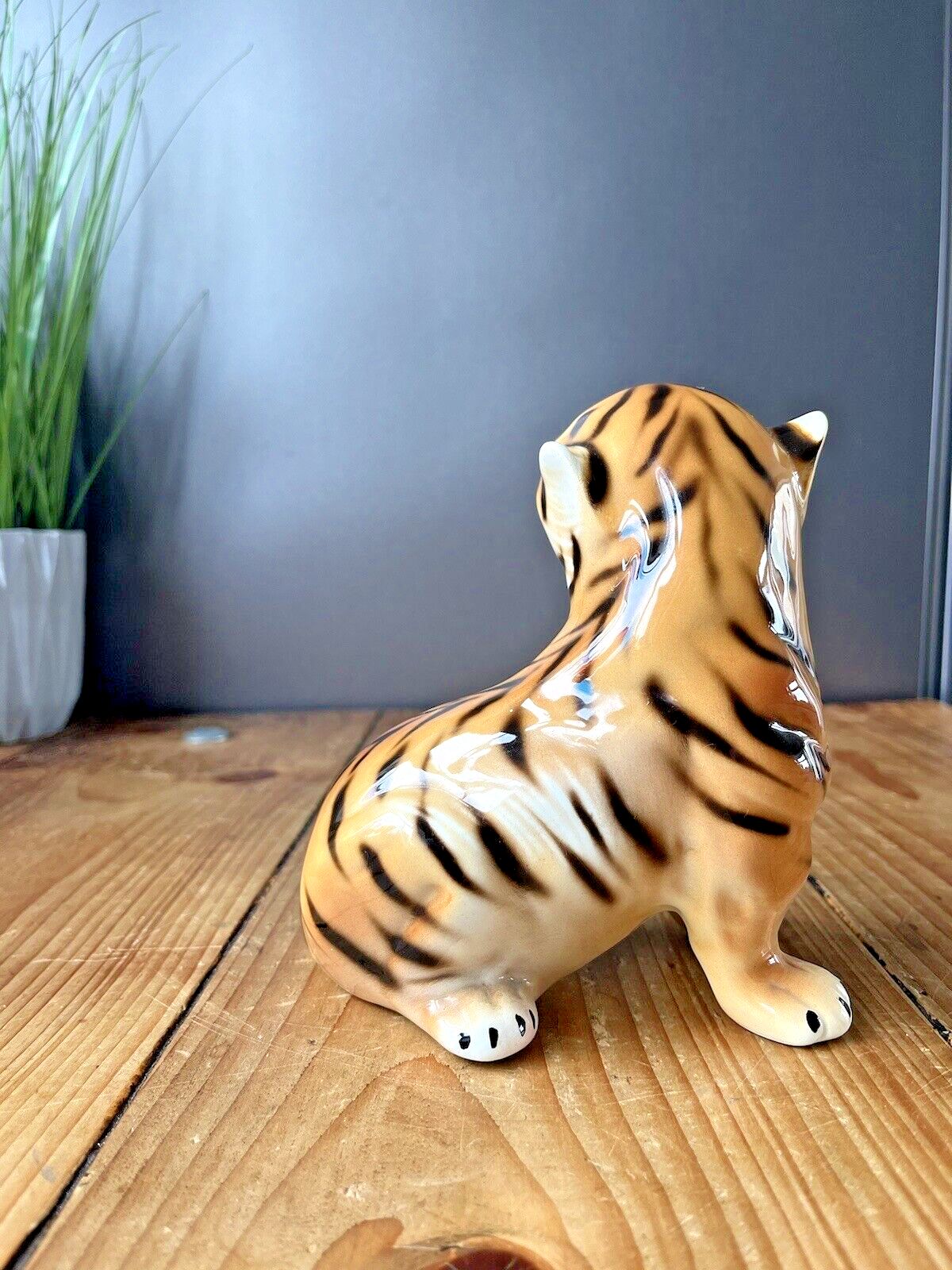 Mid Century 50s Italian Bassano Ceramics Hollywood Glam Tiger Cub Ornament Italy photo buy