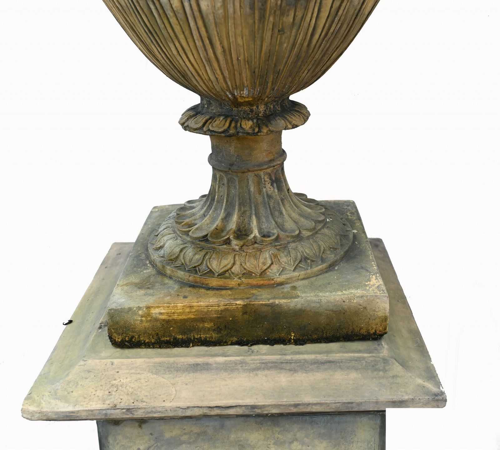 photo for sale Pair Stone Garden Urns Classical Amphora English Garden Vase