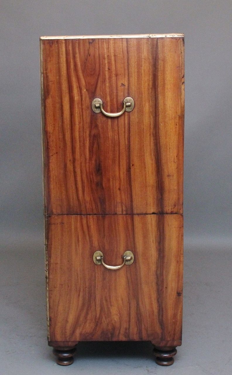 photo vinterior 19th Century Camphor Wood Secretaire Military Chest