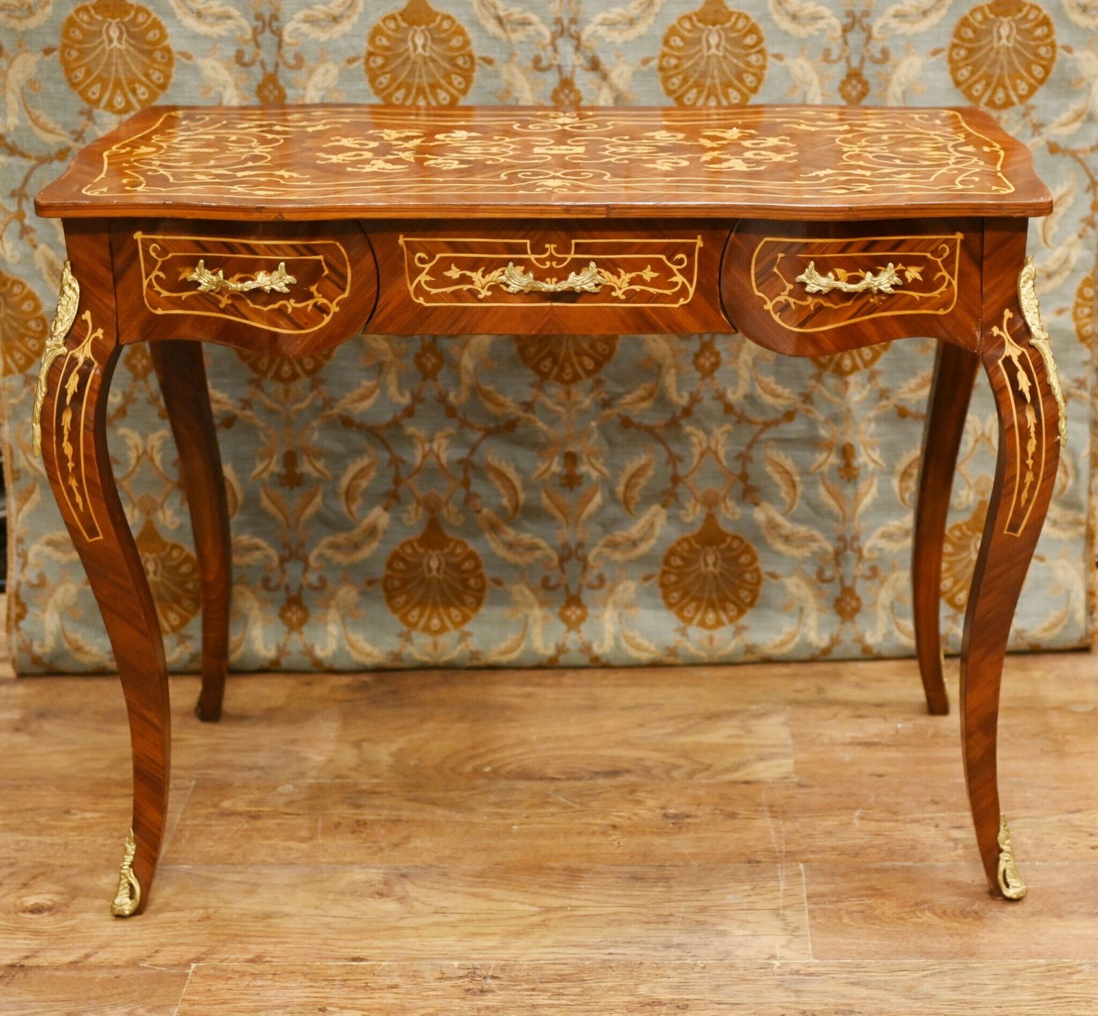 French Writing Desk Louis XVI Bureau Plat Inlay photo for sale