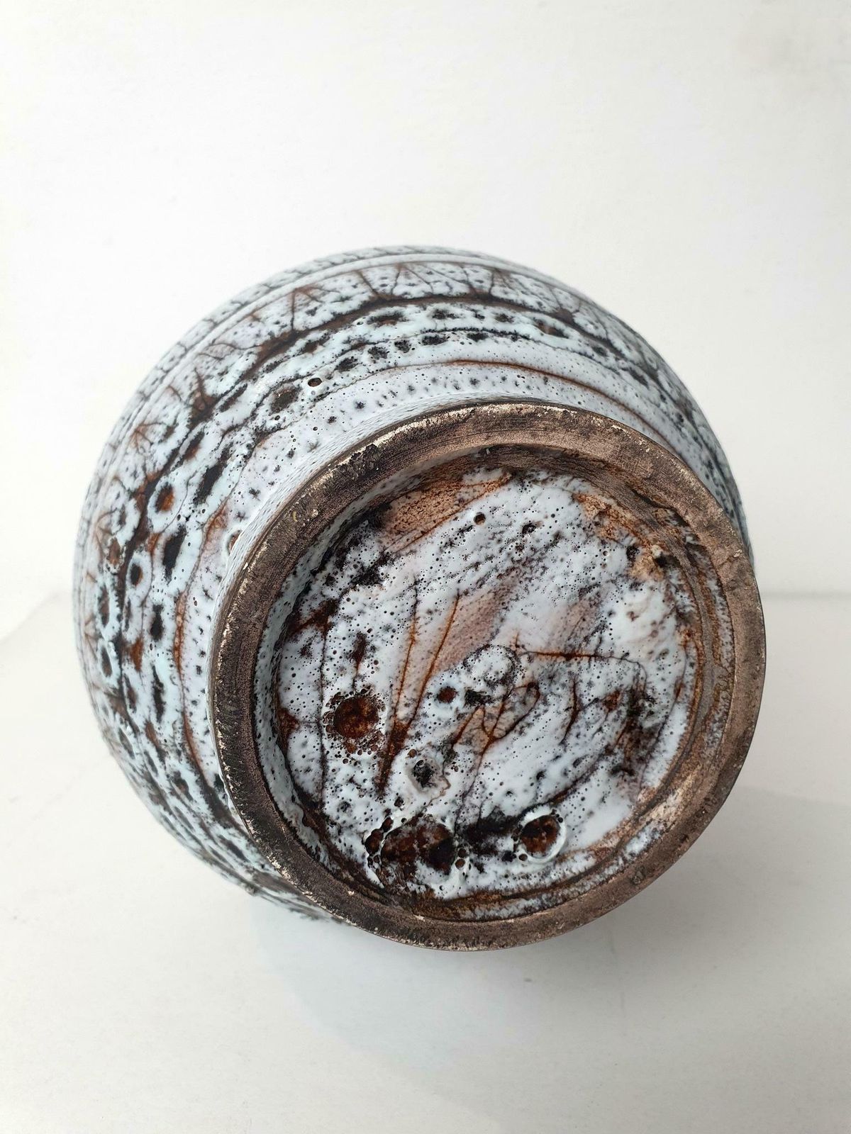 Mid Century Studio Ceramic Vase Italy photo for sale