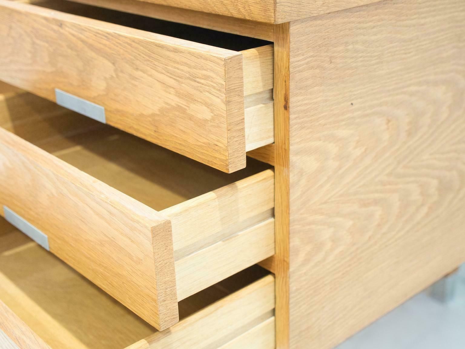 Oak Writing Desk With Aluminum Details Attributed To Kai Kristiansen photo vinterior