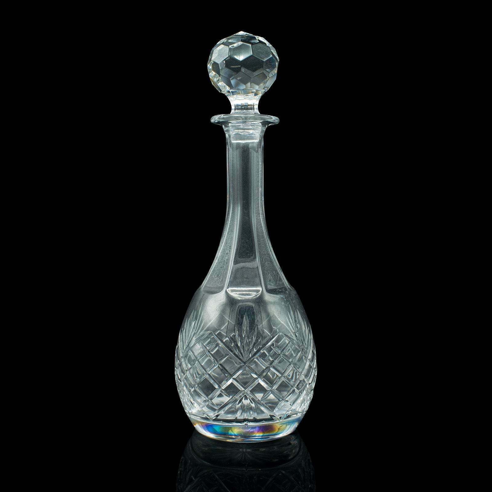 Tall Vintage Port Decanter, English, Cut Glass, Wine, Spirit Vessel, Mid Century photo 345.0