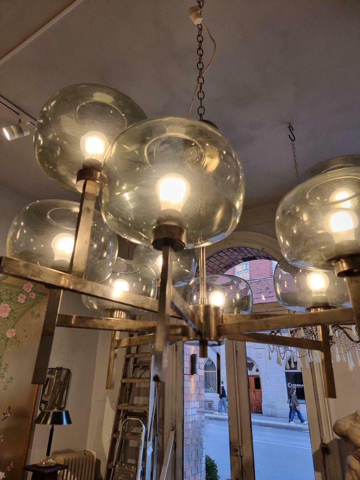 Lighting Holger Johansson, Chandelier, Scandinavian Modern / Midcentury, Chrome & Glass photo