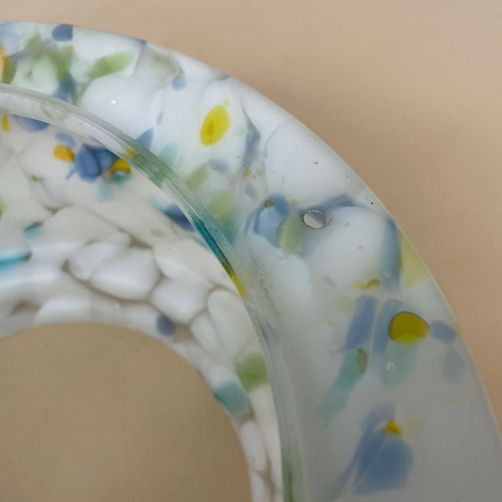 Glass Ceiling Lamp Shade White Speckled Lampshade Stain Glass Tiffany Style Lightshade Light Patterned Frosted Milky Pendant Art Deco photo Lighting