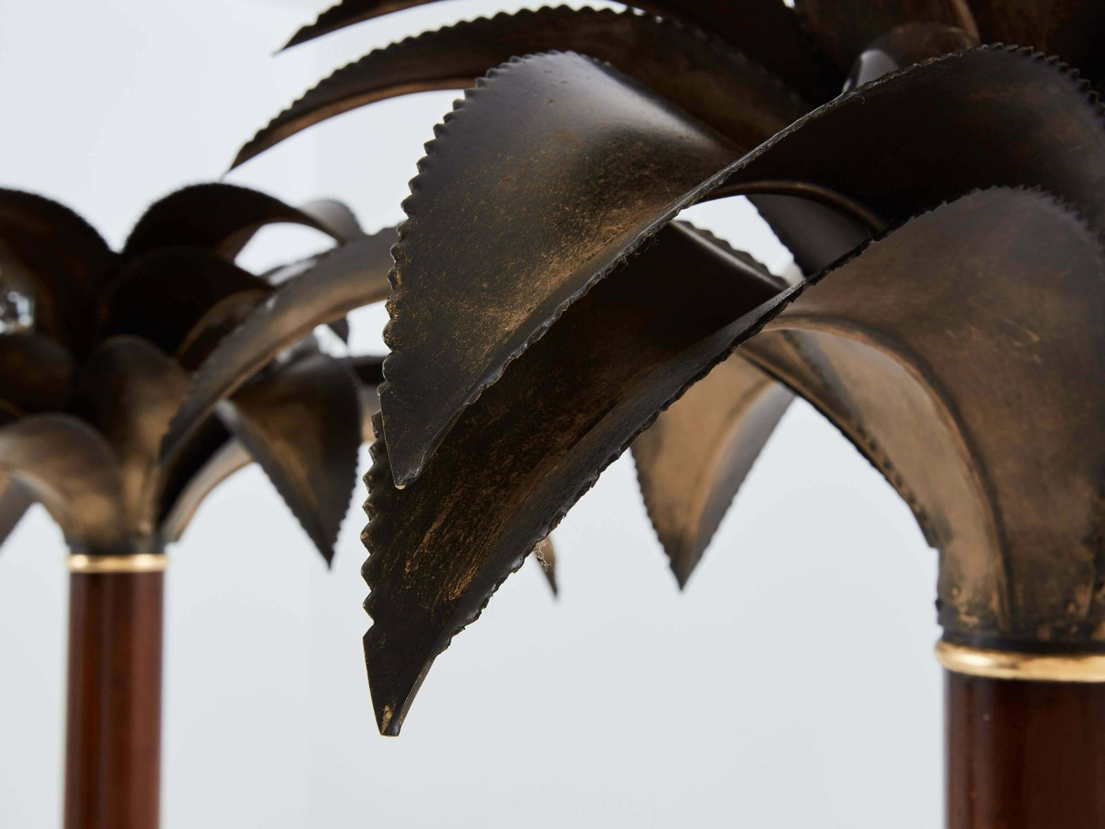 Maison Jansen Early Palm Tree Lamps Mahogany Bronze 1960 photo vinterior