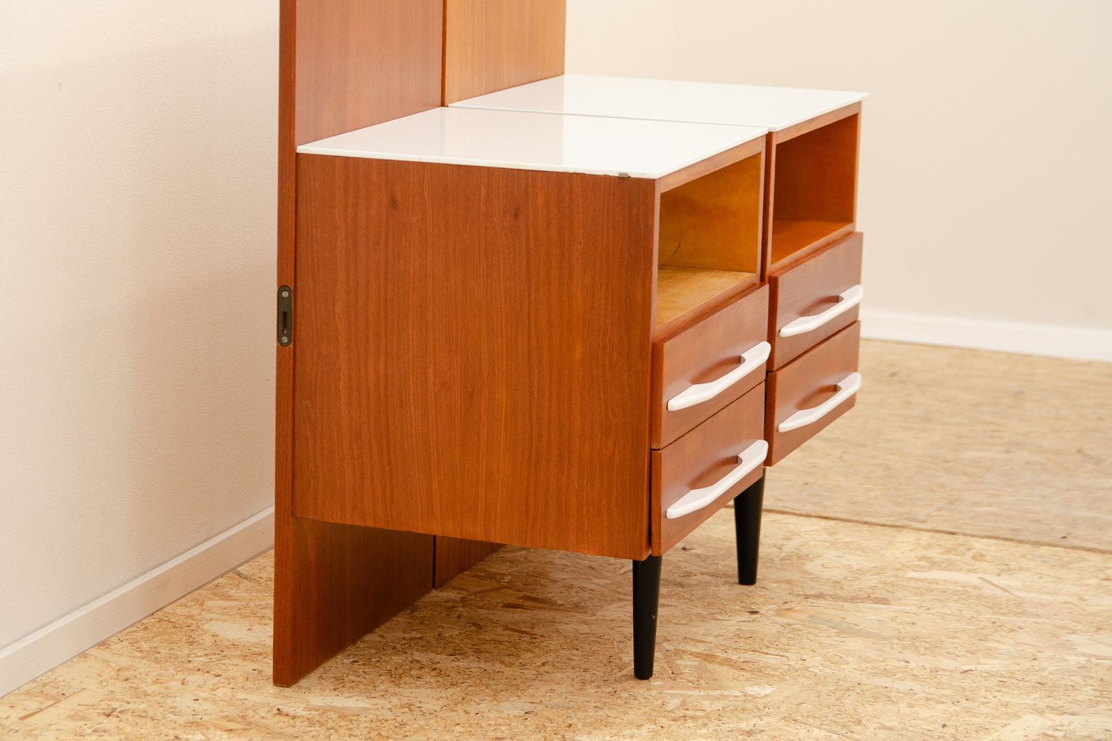 Pair Of Fully Renovated Bedside Tables By Mojmír Požár, 1960's, Czechoslovakia photo Furniture