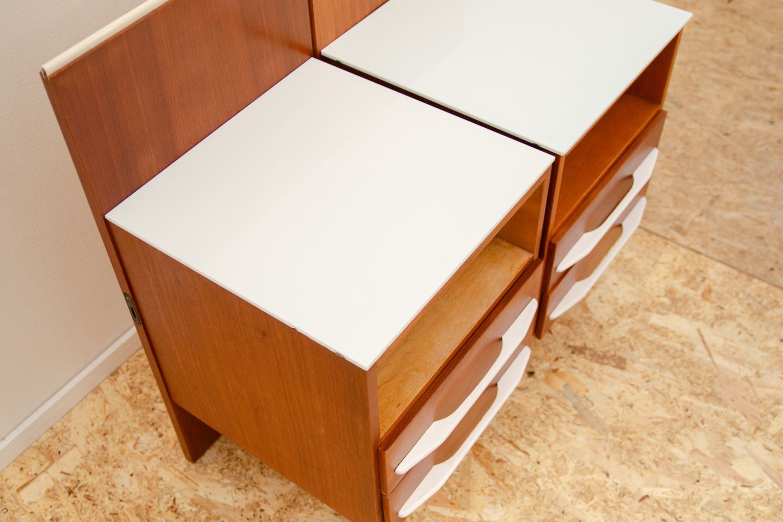 Pair Of Fully Renovated Bedside Tables By Mojmír Požár, 1960's, Czechoslovakia photo 1168.0