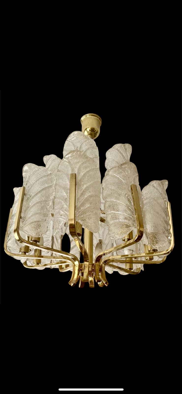 Carl Fagerlund By Orrifors Chandelier 14 Leaves Glass Murano photo 1290.0