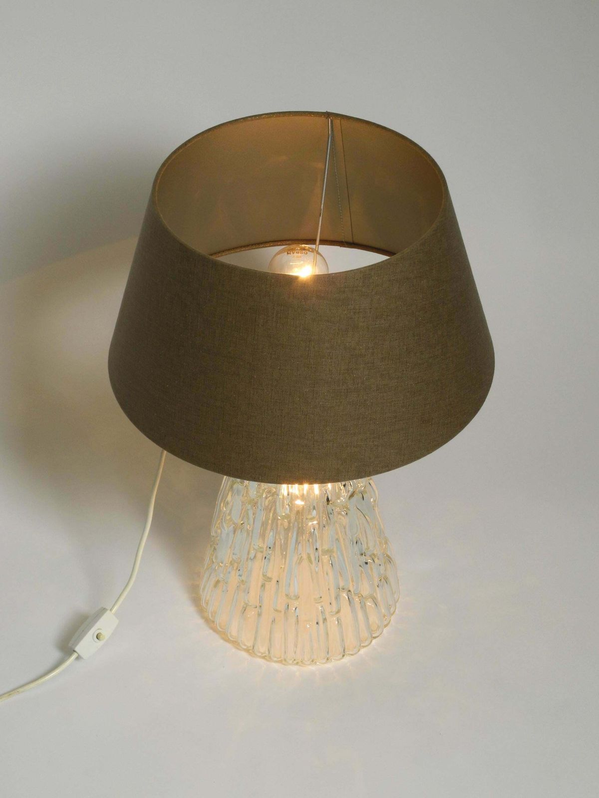 1259.0 Heavy Large Mid Century Modern Glass Table Lamp By Rupert Nikoll Vienna Height photo