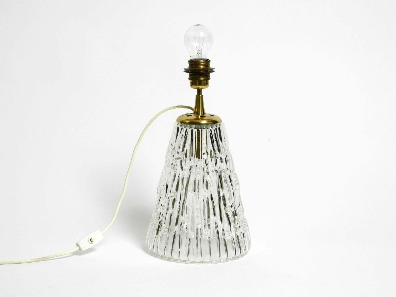 photo vinterior Heavy Large Mid Century Modern Glass Table Lamp By Rupert Nikoll Vienna Height