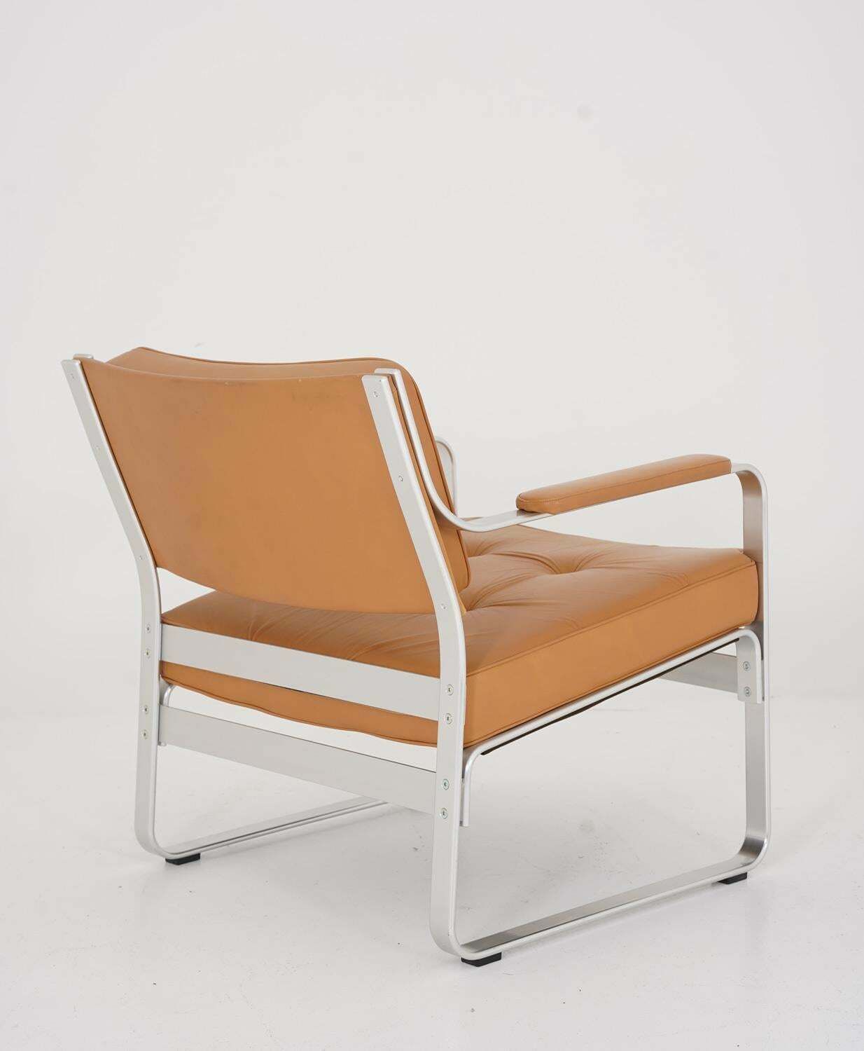 Swedish Leather And Aluminium Lounge Chairs "Mondo" By Karl Erik Ekselius photo 4805.0