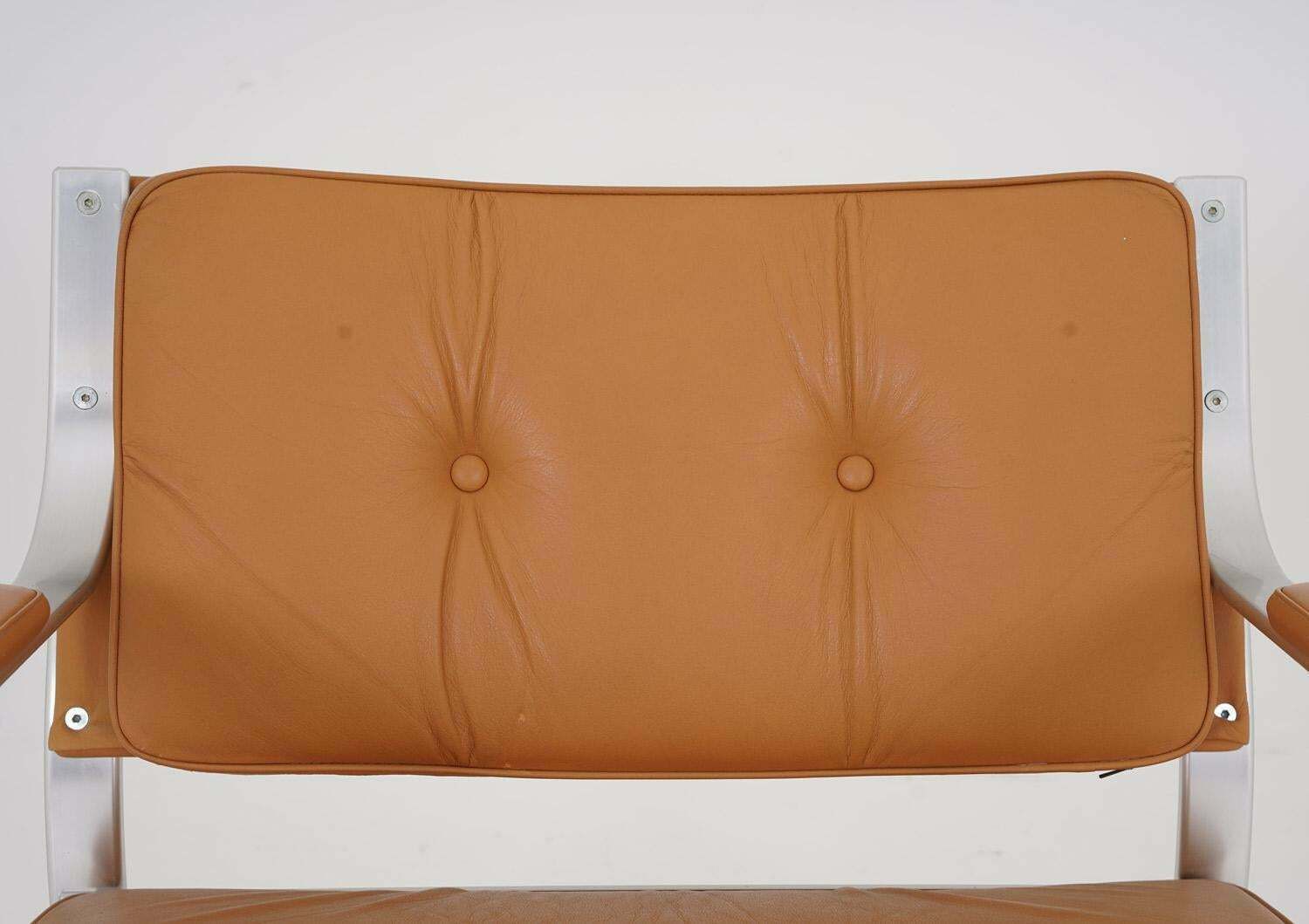 Swedish Leather And Aluminium Lounge Chairs "Mondo" By Karl Erik Ekselius photo vintage