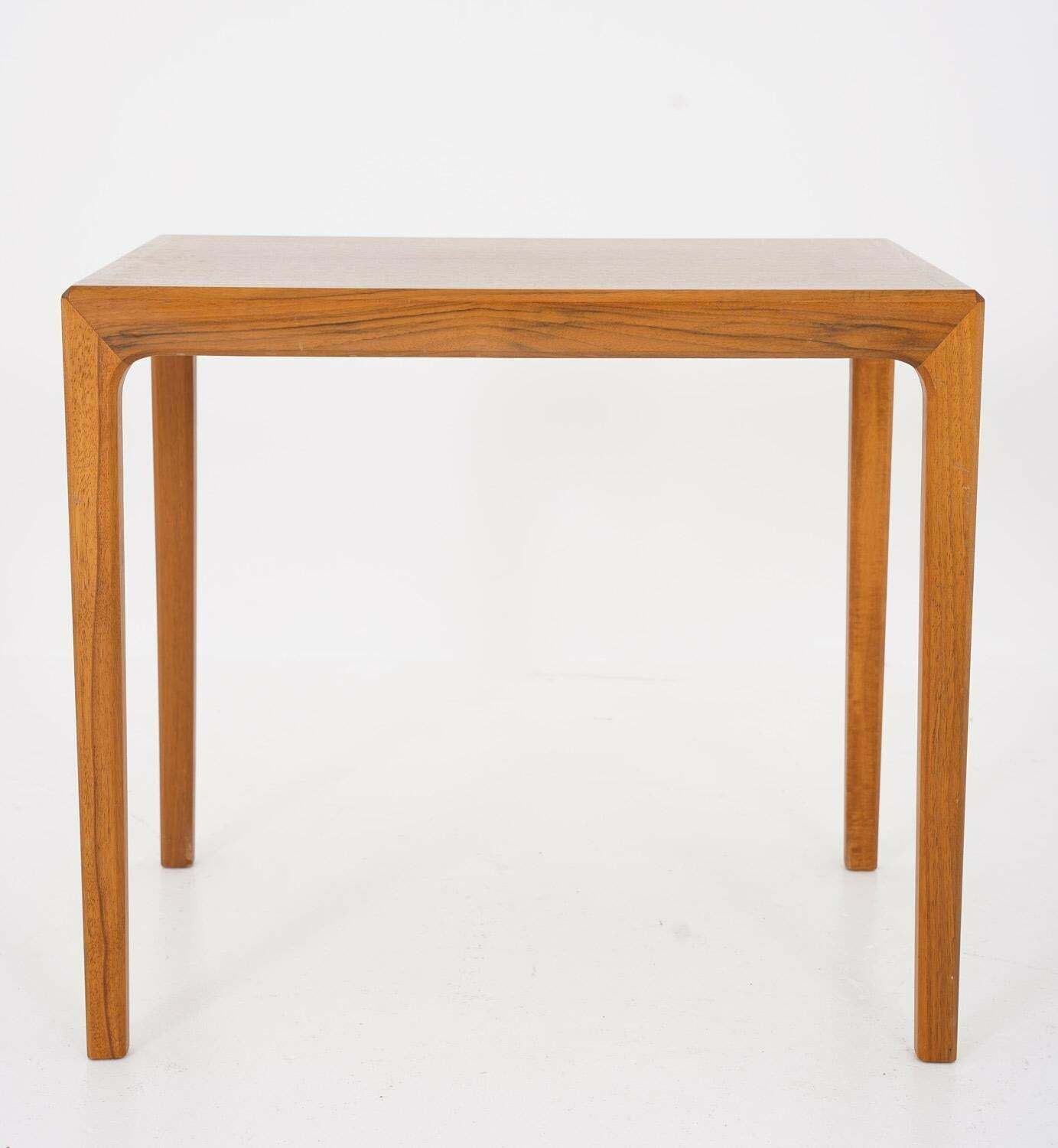 Pair Of Swedish Midcentury Side Tables In Walnut By Bertil Fridhagen photo for sale