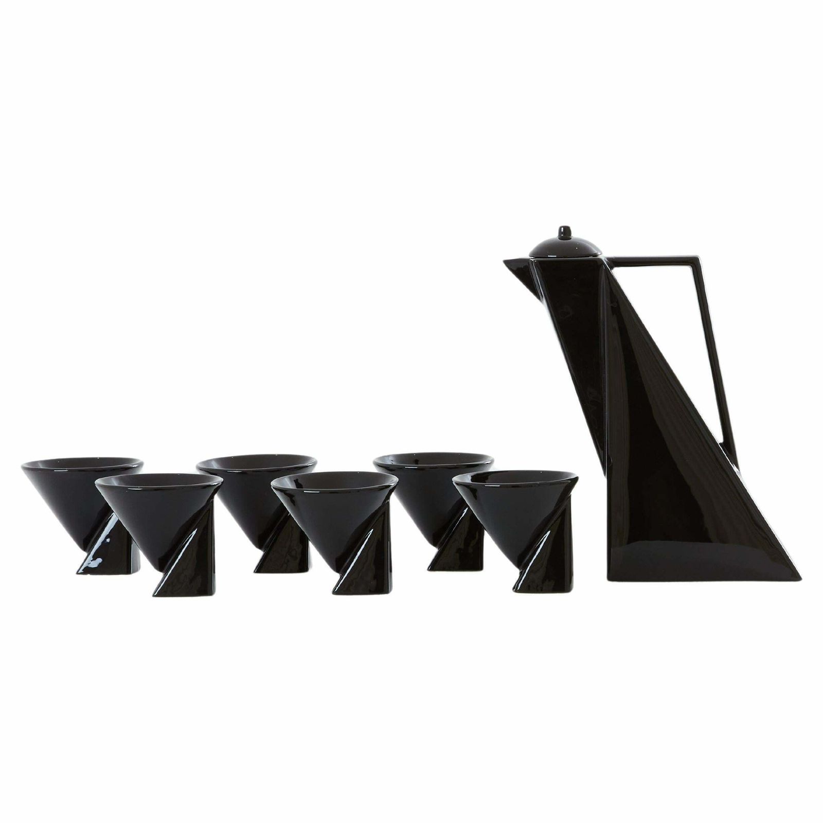 Pierre Casenove For Studio Salins Glazed Ceramic Coffee Set 1980s photo vinterior