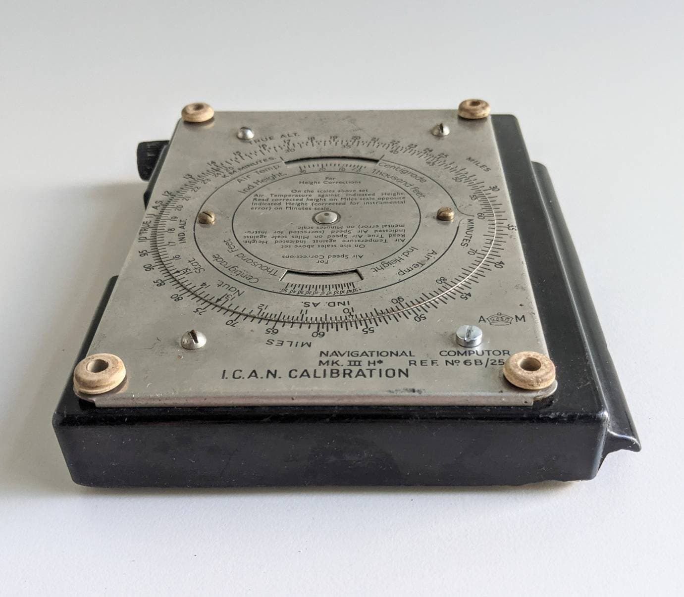 Set Of Air Ministry Navigation Comput And Navigator's Compass & Dividers In The Original Box, Ww2 photo vinterior