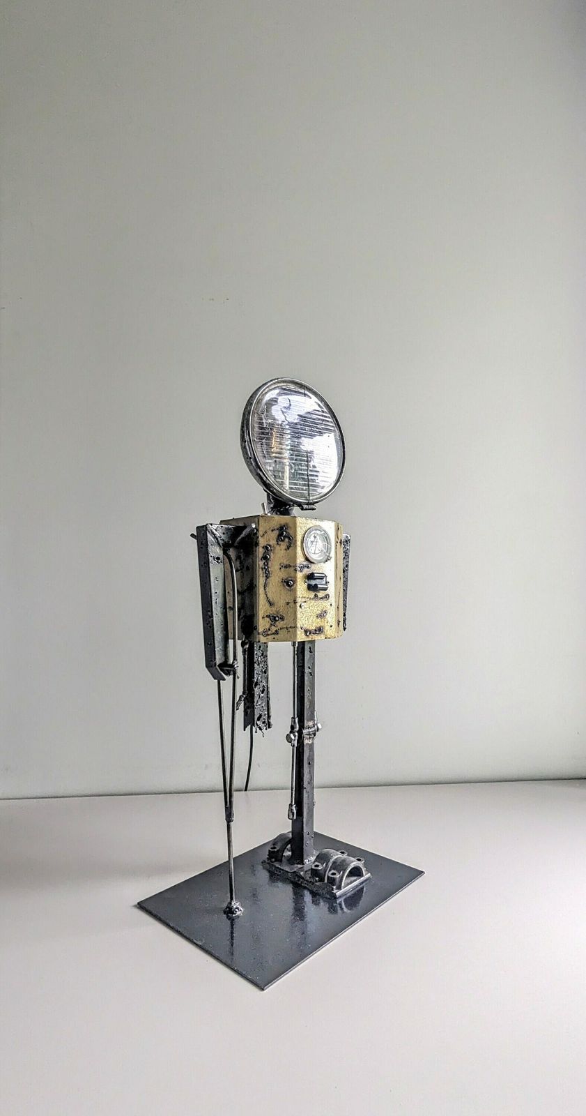 Upcycled 'Crippled' Robot Accent Floor Lamp Made Of Old Vintage Parts