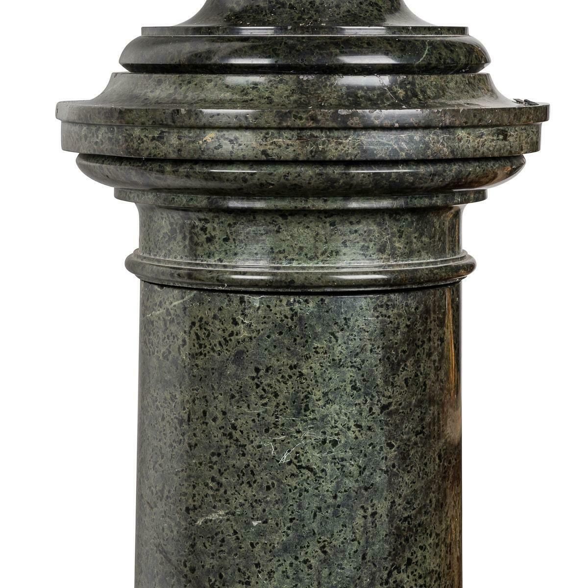 photo vintage Antique 20th Century Italian Green Marble Life Size Bust On Stand C.1900