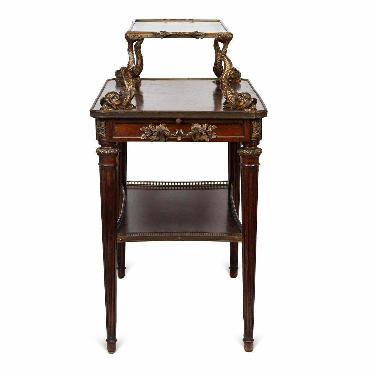 19th Century French Louis XV Style Ormolu Mounted Tea Table & Tray C.1880 photo Furniture