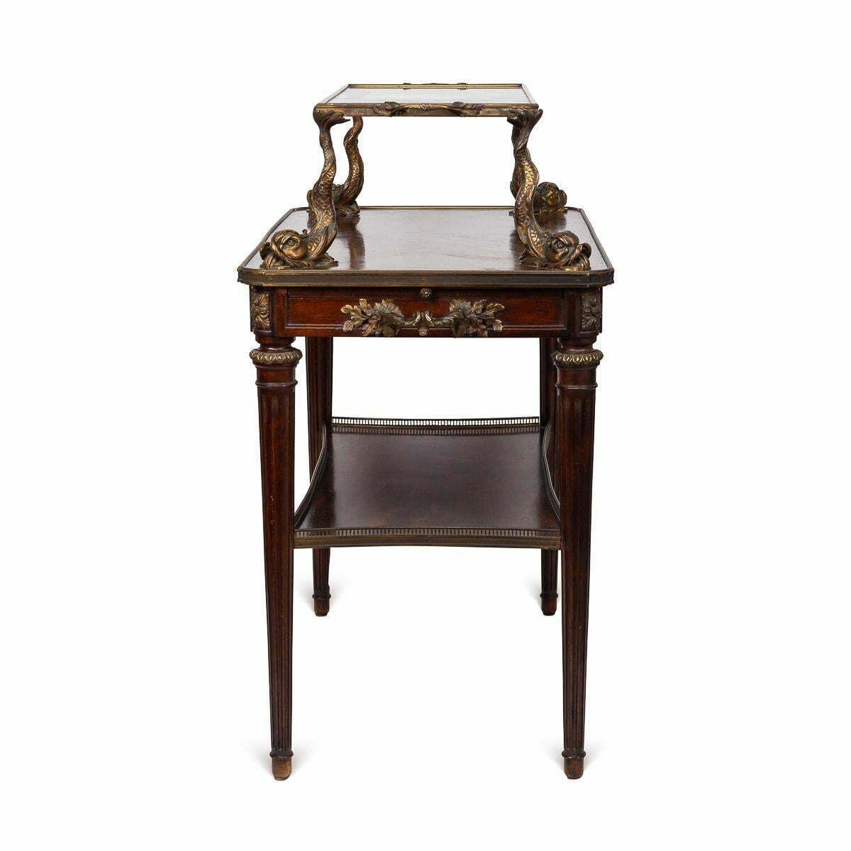 19th Century French Louis XV Style Ormolu Mounted Tea Table & Tray C.1880 photo vinterior