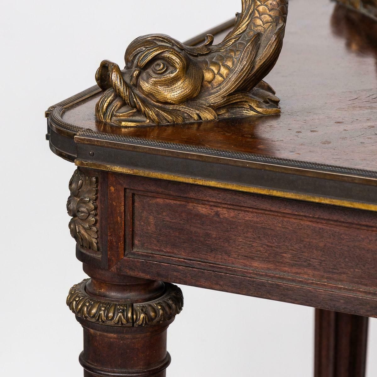 5995.0 19th Century French Louis XV Style Ormolu Mounted Tea Table & Tray C.1880 photo