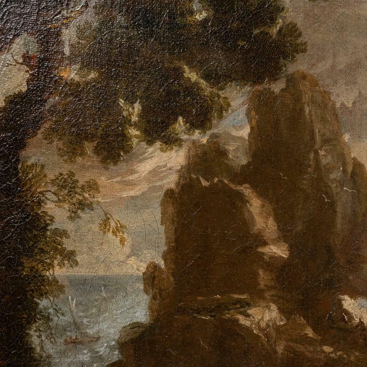photo furniture Antique 18th Century European Oil On Canvas Of A Naval Scene