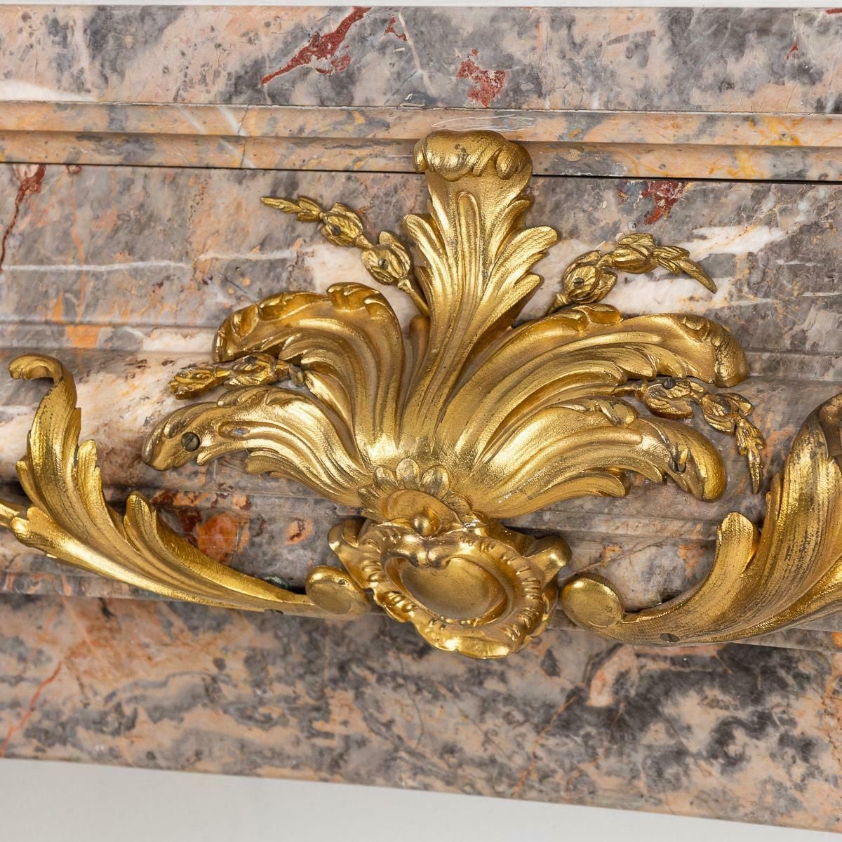 Antique 19th Century French Ormolu Mounted Caravaggio Marble Fireplace C.1880 photo vinterior