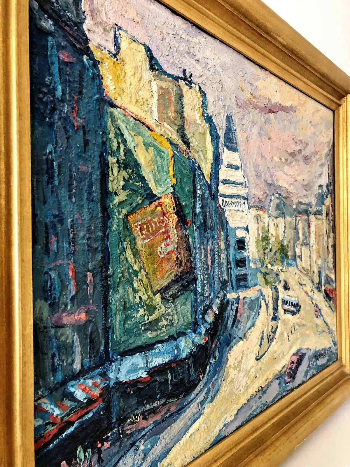 Mid Century Original Paris Cityscape Oil On Canvas photo for sale