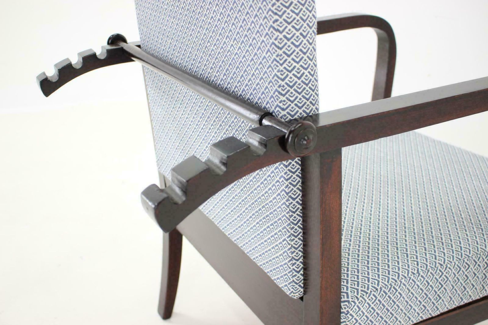 photo furniture 1940s Restored Beech Adjustable Armchair, Czechoslovakia